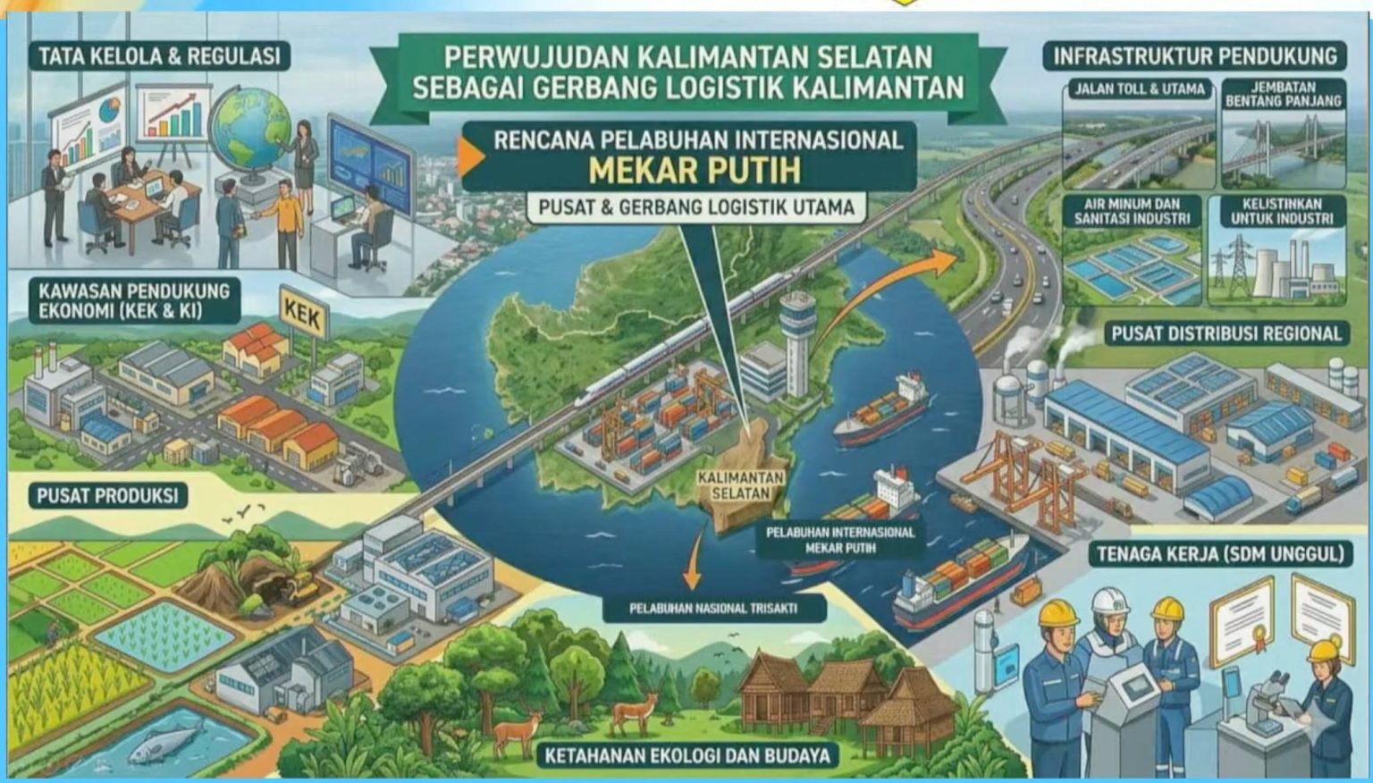 Proyek Strategis Kalsel, Dari Jembatan Pulau Laut Hingga KEK Mekar Putih