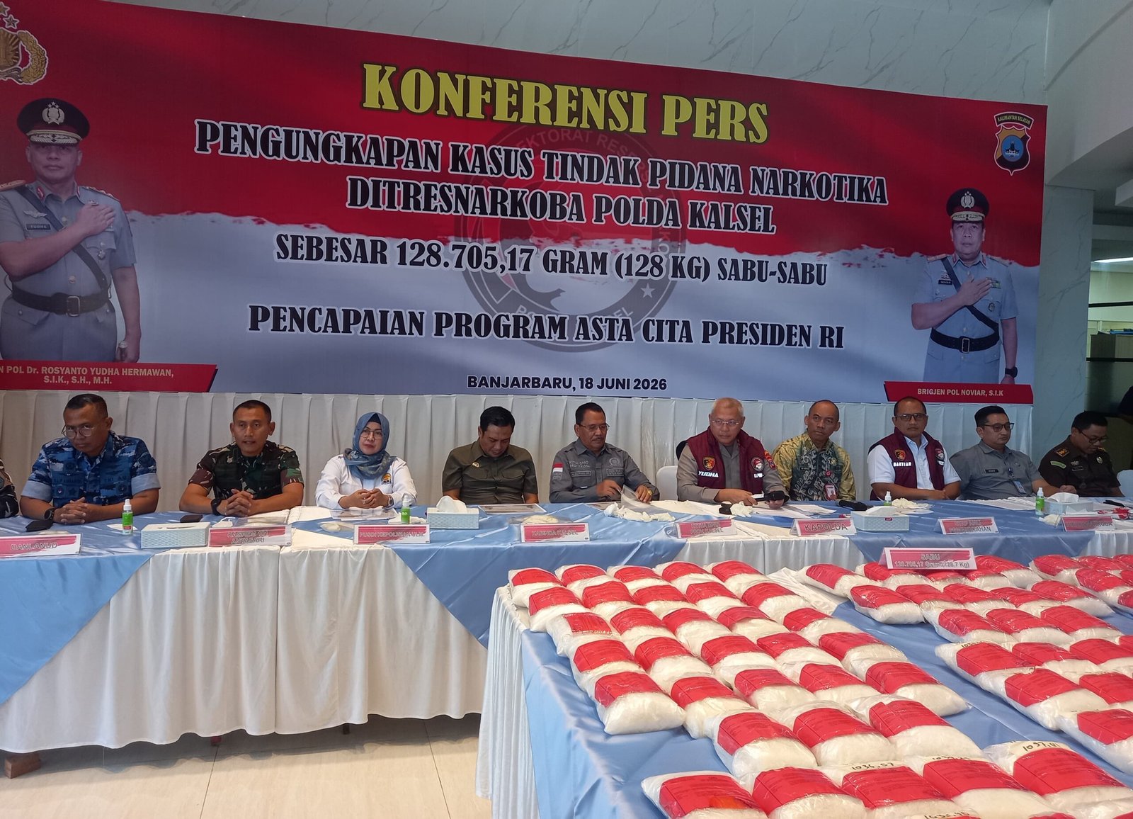 Polda Kalsel Gagalkan Penyelundupan 128,7 Kg Sabu Tujuan Daerah Tambang dan Perkebunan