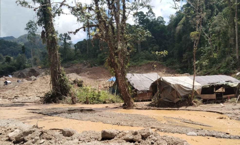 Tambang Emas Ilegal Marak di Kaki Pegunungan Meratus Kotabaru